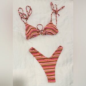 Kulani Kinis Pink and Orange Bikini Set